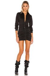 Superdown Colette Rouched Black dress